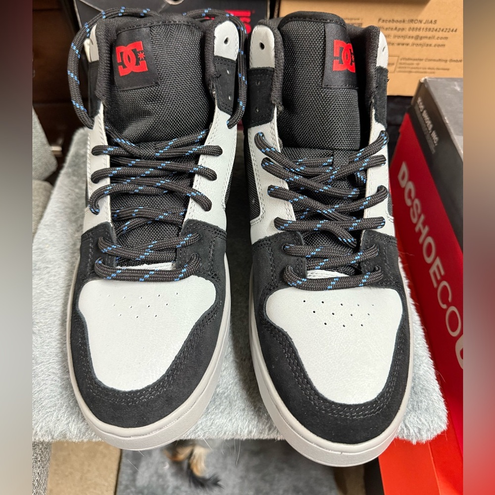 DC Men's Black and White High-Top Sneakers